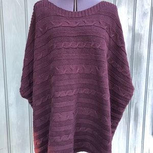 Burgundy Sweater Poncho